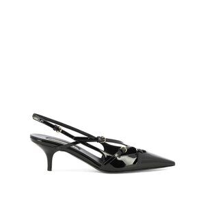 Miu Miu Patent Leather Slingback Pumps With Buckles 55Mm IT 38.5 Women
